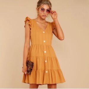 Mustard Ruffle Dress